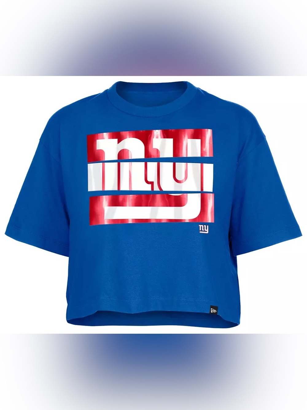 New Era Women’s New York Giants Panel Boxy Blue T-shirt NWT Size X-Large